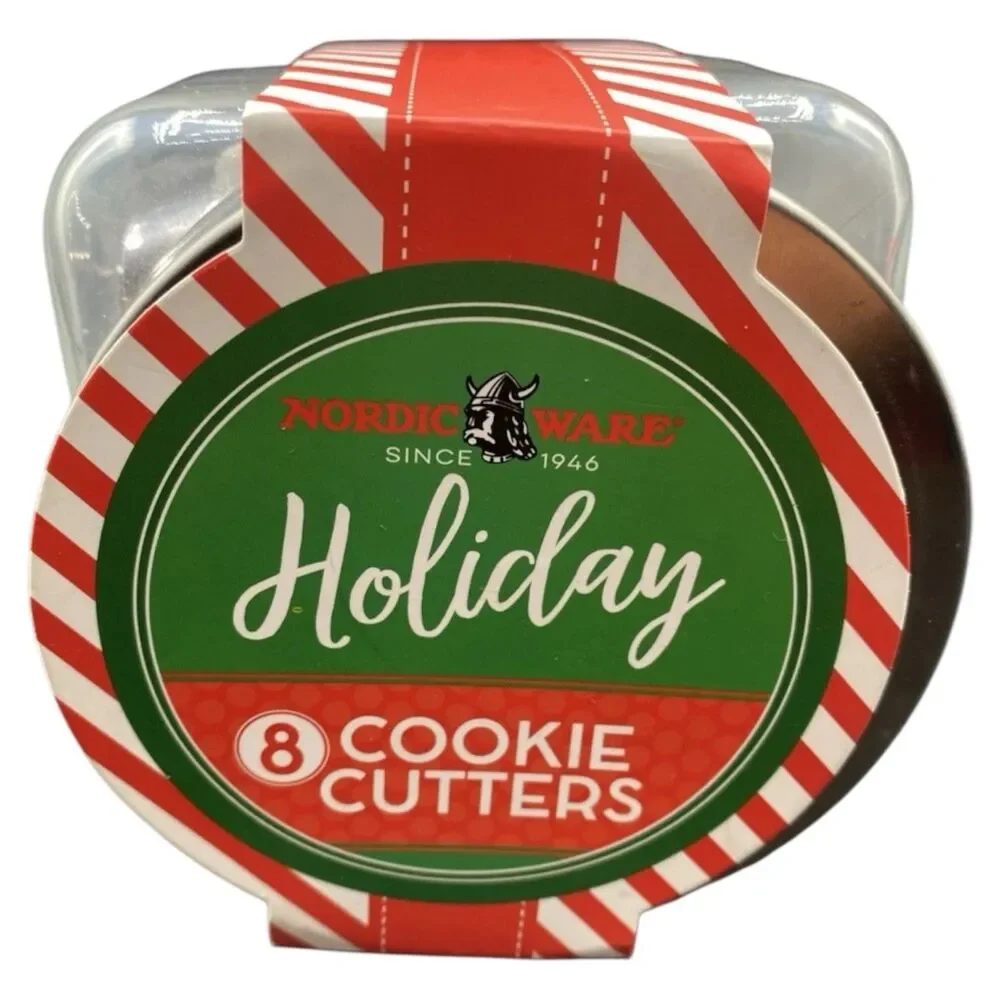 2x Holiday Cookie Cutter Set Metal Pieces Set Nordic Ware  8 Piece